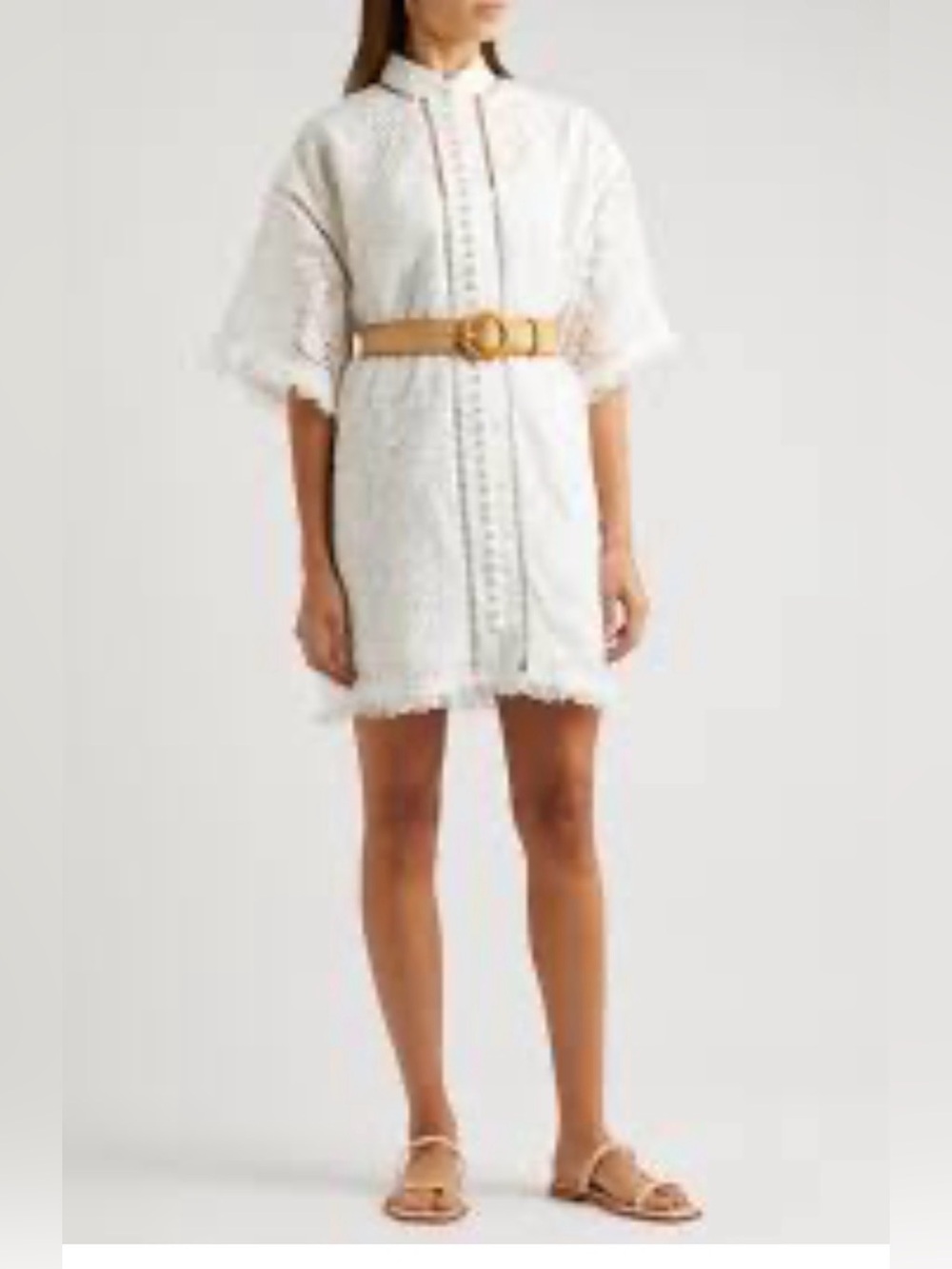 Zimmermann Laurel Lace Shirt Dress White Size 1 / Small